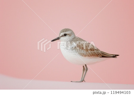 Sandpiper, isolated on pastel background, stock photographic style 119494103