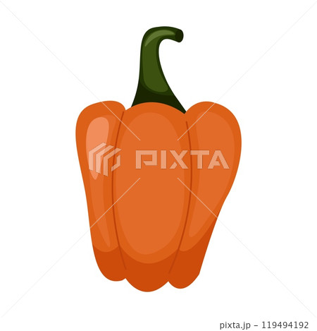 Fall Pumpkin,Orange pumpkin on a white background. Autumn Harvest Icon Symbol Vector Illustration Background 119494192