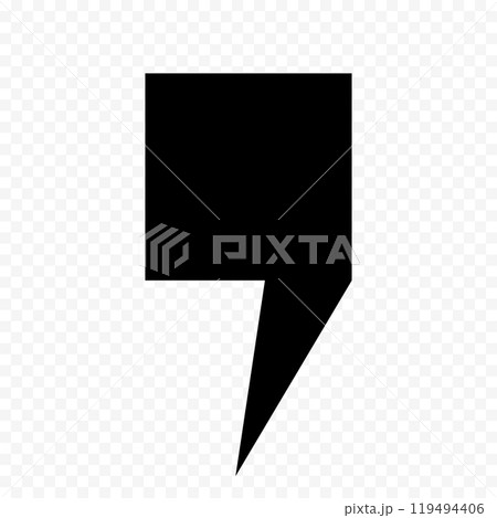 Vector comma icon, quotation marks on a transparent background. The speech bubble icon. Vector comma icon, quotation marks on a transparent background. The speech bubble icon. 119494406