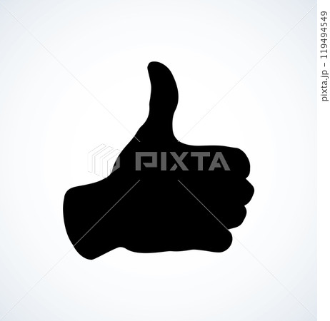 Thumb up. The sign is excellent. Vector drawing 119494549