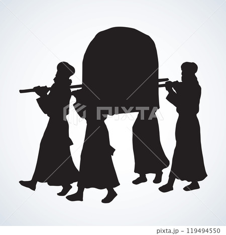 Priests carry the ark. Vector drawing Priests carry the ark. Vector drawing 119494550