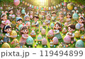 春の光に包まれたイースターエッグハント 119494899