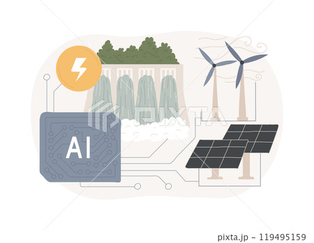 AI-Based Renewable Energy Forecasting abstract concept vector illustration. 119495159