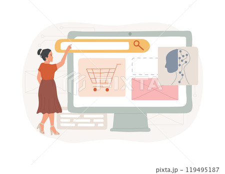 AI-Optimized Search and Navigation abstract concept vector illustration. 119495187