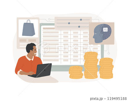 AI-Backed Dynamic Pricing abstract concept vector illustration. 119495188
