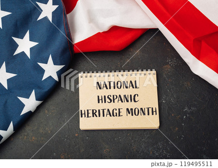 National Hispanic Heritage Month is written on a notebook National Hispanic Heritage Month is written on a notebook 119495511