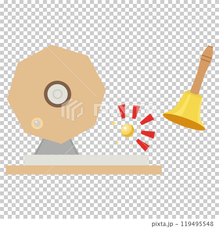 Lottery drawing machine, bells and balls illustration vector Lottery drawing machine, bells and balls illustration vector 119495548
