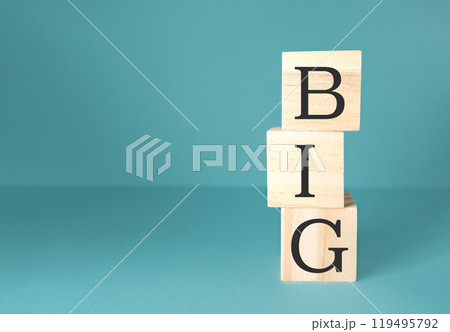 The blocks are arranged in a way that they spell out the word BIG 119495792