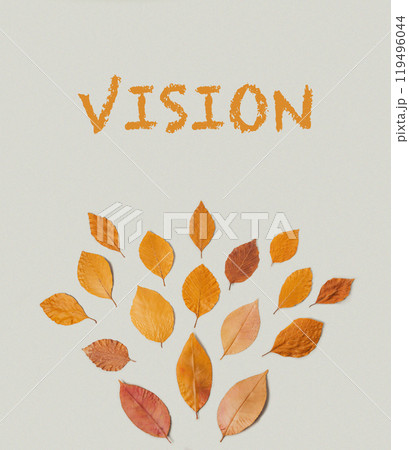 A large number of leaves arranged in a circle 119496044