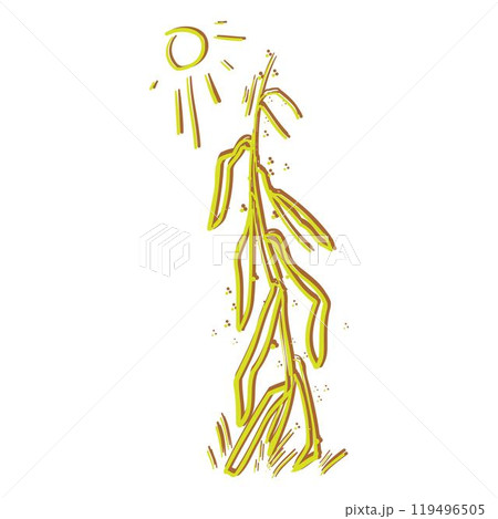 corn haystack in rectangular bundle with ropes, countryside farm agriculture haystack vector 119496505