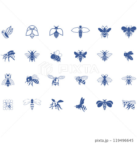 Icon set animal bee logo Icon set animal bee logo 119496645