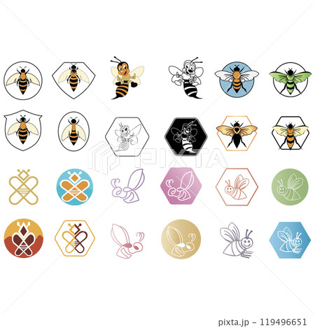 Icon set animal bee logo 119496651