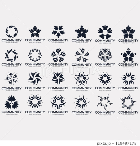 collection of abstract community logos 119497178