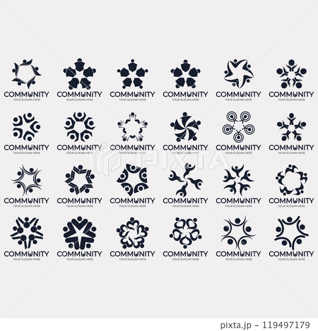 collection of abstract community logos 119497179