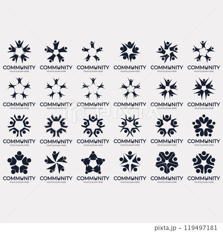collection of abstract community logos 119497181