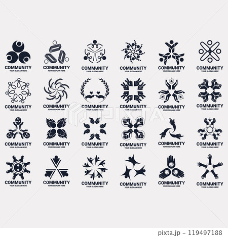 collection of abstract community logos 119497188