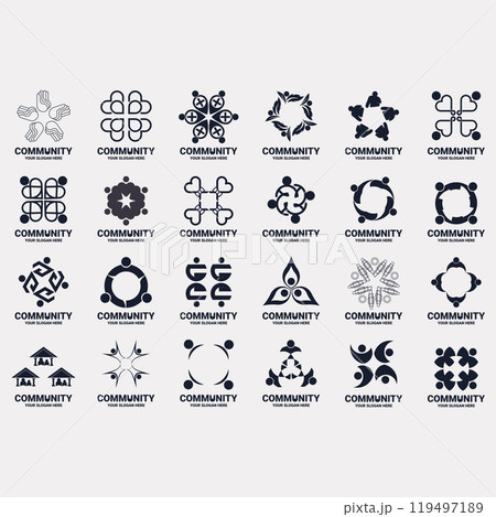 collection of abstract community logos collection of abstract community logos 119497189