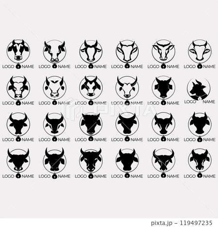 collection of cow logos collection of cow logos 119497235