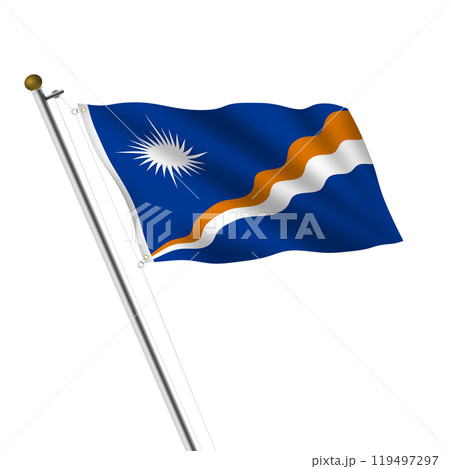Marshall Islands Flagpole with clipping path Marshall Islands Flagpole with clipping path 119497297