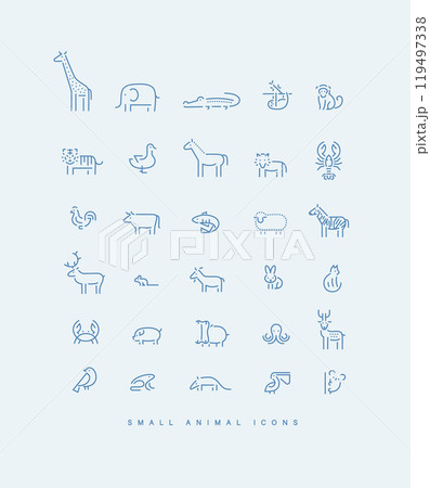 Animals collection set beige 119497338