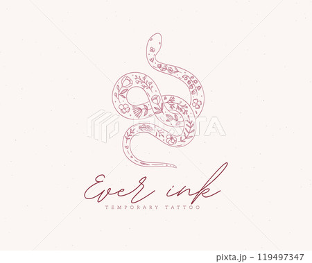 Snake ever ink temporary tattoo label design Snake ever ink temporary tattoo label design 119497347