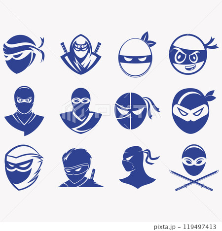 collection of ninja logos 119497413