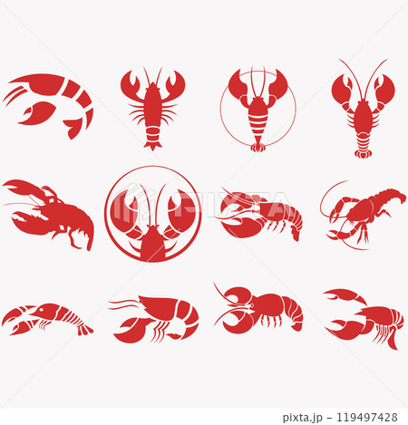 collection of lobster logos collection of lobster logos 119497428
