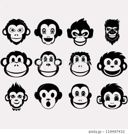 collection of monkey logo collection of monkey logo 119497432