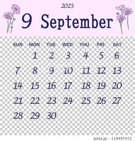 Calendar for September 2025 starting on Sunday 119497472