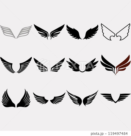 wings icon set vector 119497484