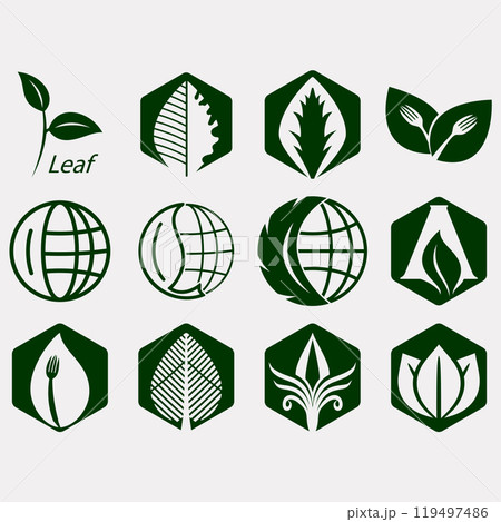 Collection of leaf logos 119497486