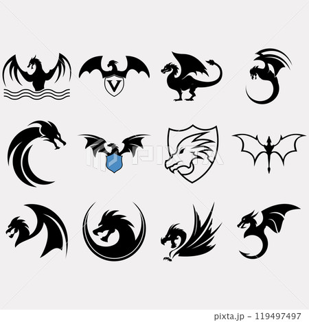collection of dragon logos 119497497