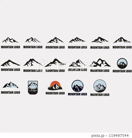 collection of mountain logos collection of mountain logos 119497544