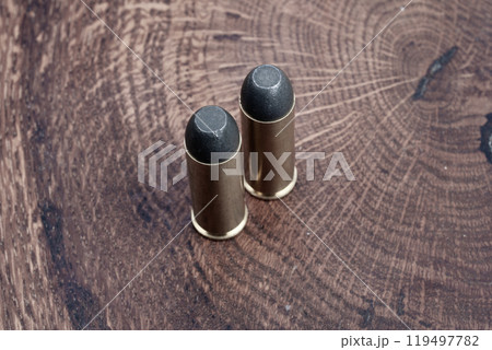 Old West era Long Colt .45 caliber revolver cartridges 119497782