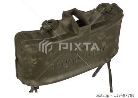 M18 Claymore mine is a directional anti-personnel mine developed for the United States Armed Forces. 119497789
