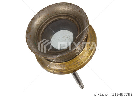 Vintage nautical tripod magnifying glass for reading map. 119497792