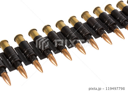 Machine Gun Ammo Belt with Ammunition Machine Gun Ammo Belt with Ammunition 119497798
