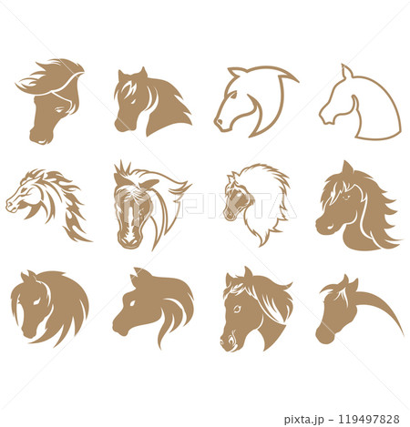 Horse icon set Horse icon set 119497828