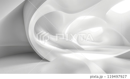 A closeup of a crashing white wave on a pure white background 119497927