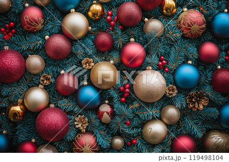 Colorful artwork Christmas background 119498104