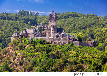 Cochem and Reichsburg Castle on the Moselle River, Germany Cochem and Reichsburg Castle on the Moselle River, Germany 119500385