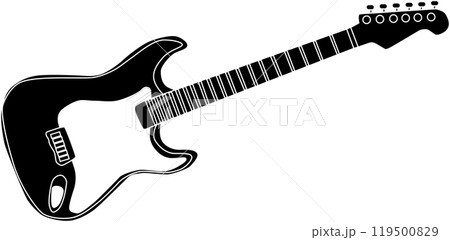 エレキギターのシルエット素材 エレキギターのシルエット素材 119500829