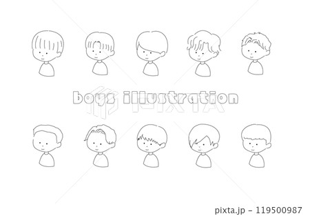 線画イラスト　男の子　ヘアスタイル 119500987