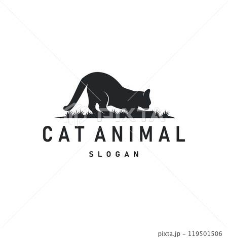 simple black silhouette design pet cat logo animal care template illustration simple black silhouette design pet cat logo animal care template illustration 119501506