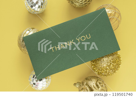 Christmas decorations and thank you card 119501740