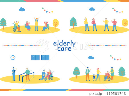 高齢者　介護　イラスト素材集 119501748