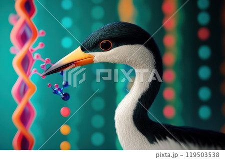 A bird is eating a fish 119503538