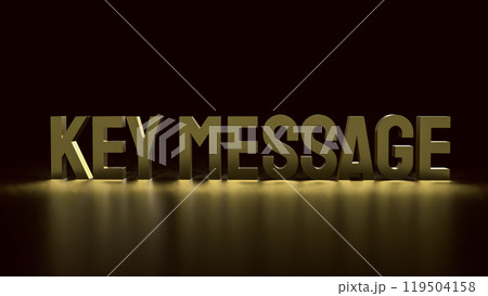 The gold text key message on black Background 3d rendering. The gold text key message on black Background 3d rendering. 119504158