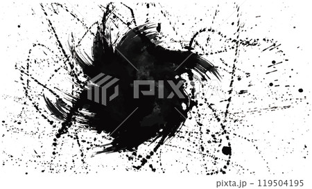 トルネード　台風　手書きの毛筆イラスト 119504195