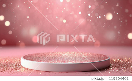 キラキラしたピンク色のステージの背景 キラキラしたピンク色のステージの背景 119504401
